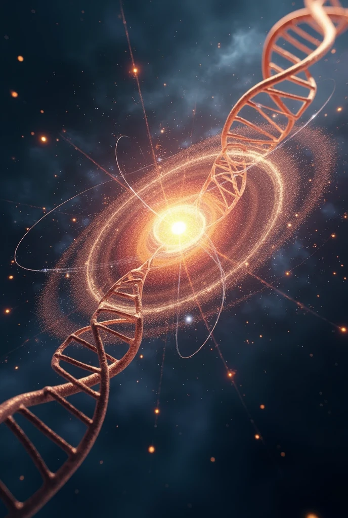 A pulsar inside a DNA surrounded by electrons