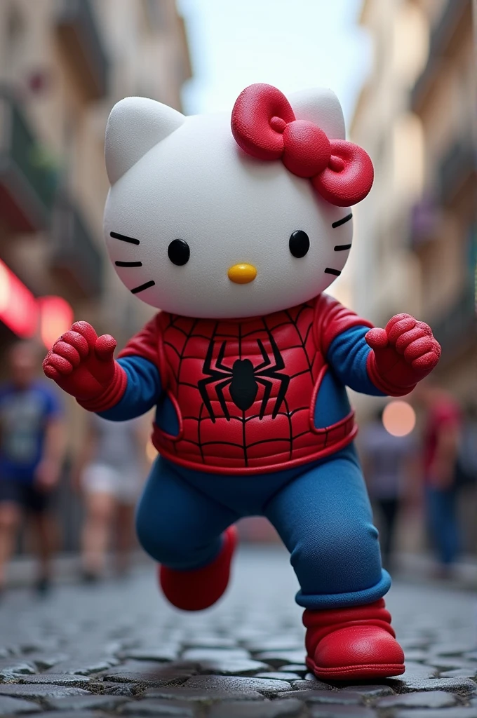 Spiderman salvando a hello kitty