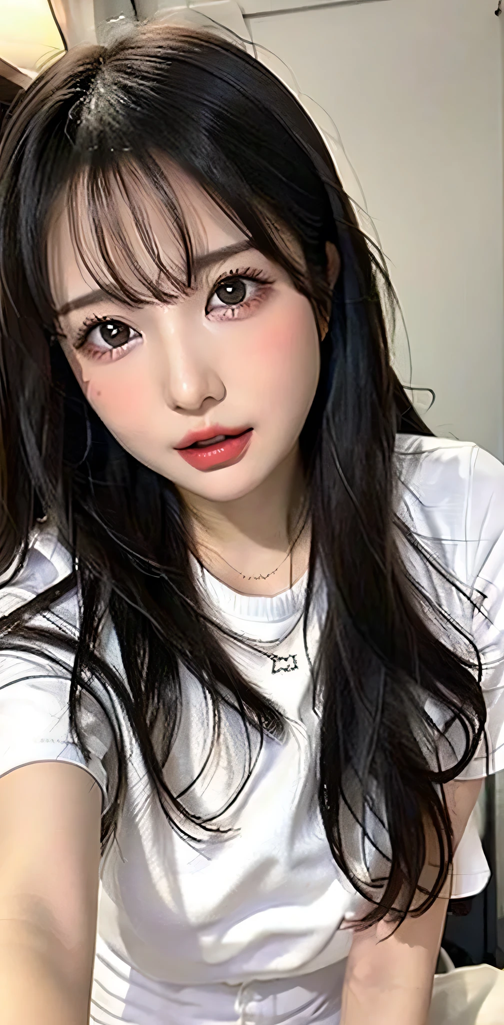 Very huge beautiful breasts bigger than face:1.99, (((RAW quality, 8k, Highest quality))), Cute baby face