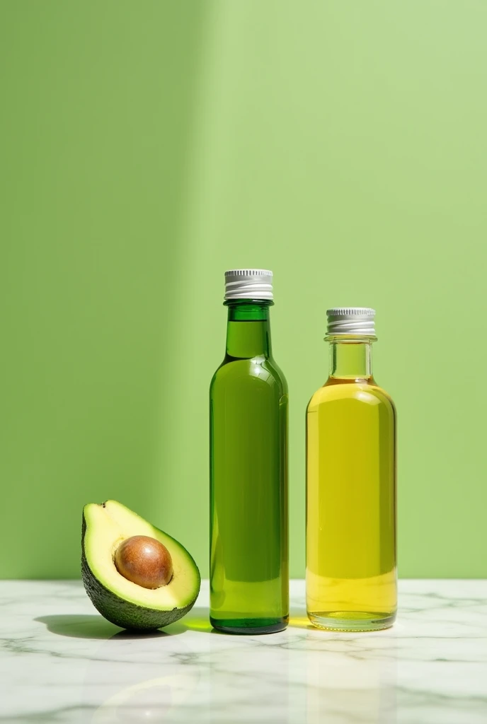 • Packaging Material: Use recyclable glass or recycled plastic bottles with tight-fitting caps to prevent oxidation..
• Packaging Design: Opt for green and white colors that reflect the freshness of the avocado. Include a transparent window to show the color of the oil.