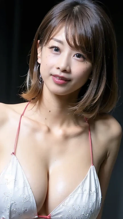 (16K、RAW Photos、Highest quality、High resolution、Absurd)、High-definition RAW color photos、Professional photos、PAPERCUT、(Layered Silhouette: 1.2)、Complex Pattern、Delicate craftsmanship、Creative Expression、(Real、Photorealistic: 1.37)、((woman、Asian Face)))、(Cinema Light)、shine、(Detailed face: 1.2)、(masterpiece: 1.5)、(Highest quality: 1.2)、(Brown eyes)、((Cleavage))、Beautiful fine skin、(cute:1.2)、(Micro Bikini))))、(Depth of written boundary)、((Oily skin))、Dynamic pose、、((Kirby))、Random hair color、Random Hairstyles、(Dutch Angle)、 (((Looking at the viewer)))、(((Dynamic Angle、))), (gigantic breasts),full body,