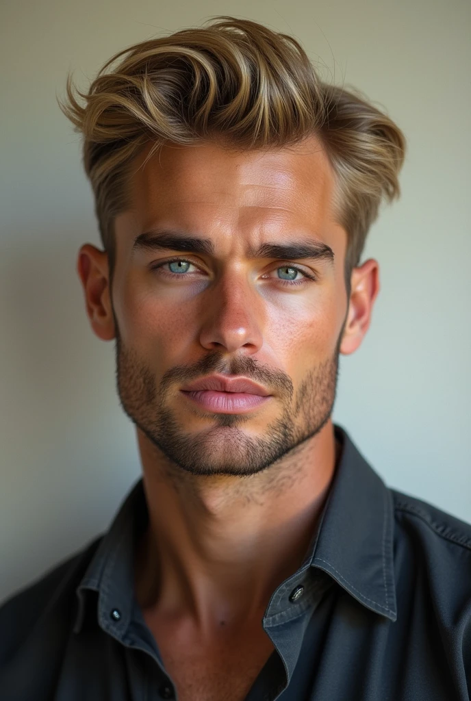 Handsome blond man face