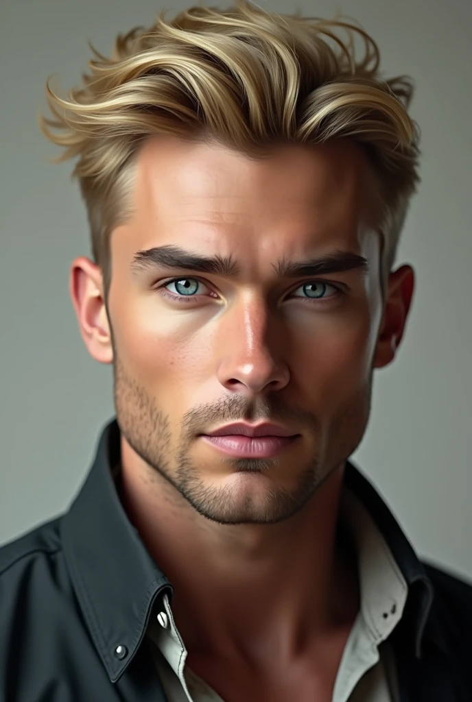 Handsome blond man face