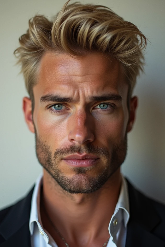 Handsome blond man face
