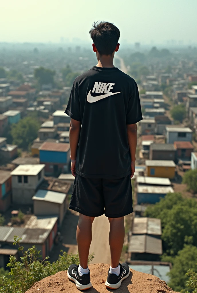 looking back at the favela wearing Nike clothes