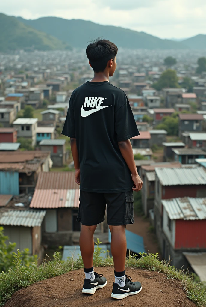 looking back at the favela wearing Nike clothes