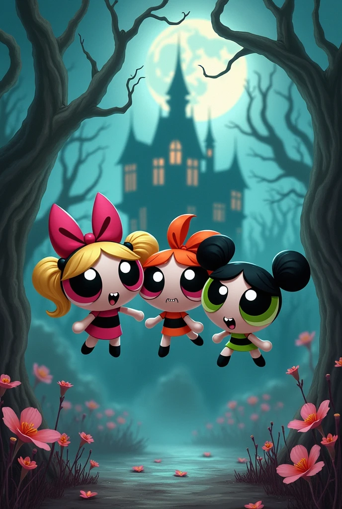 Blossom, Bubbles AND Buttercup The Powerpuff Girls like The Nightmare Before Christmas style