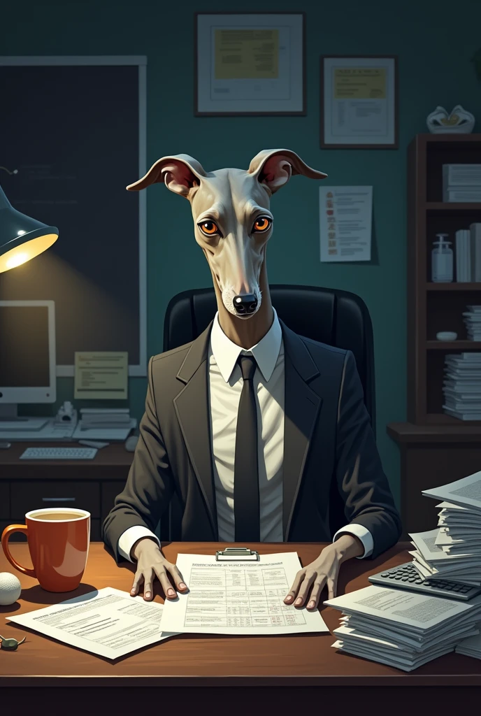 Stressed greyhound accountant breed dog