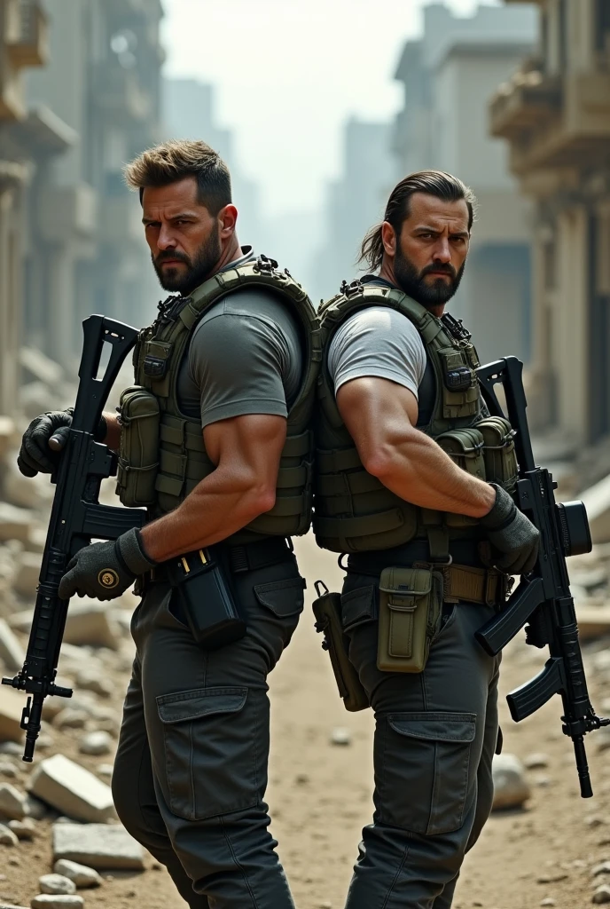 contractors showdown above two guys holding an AR back to back