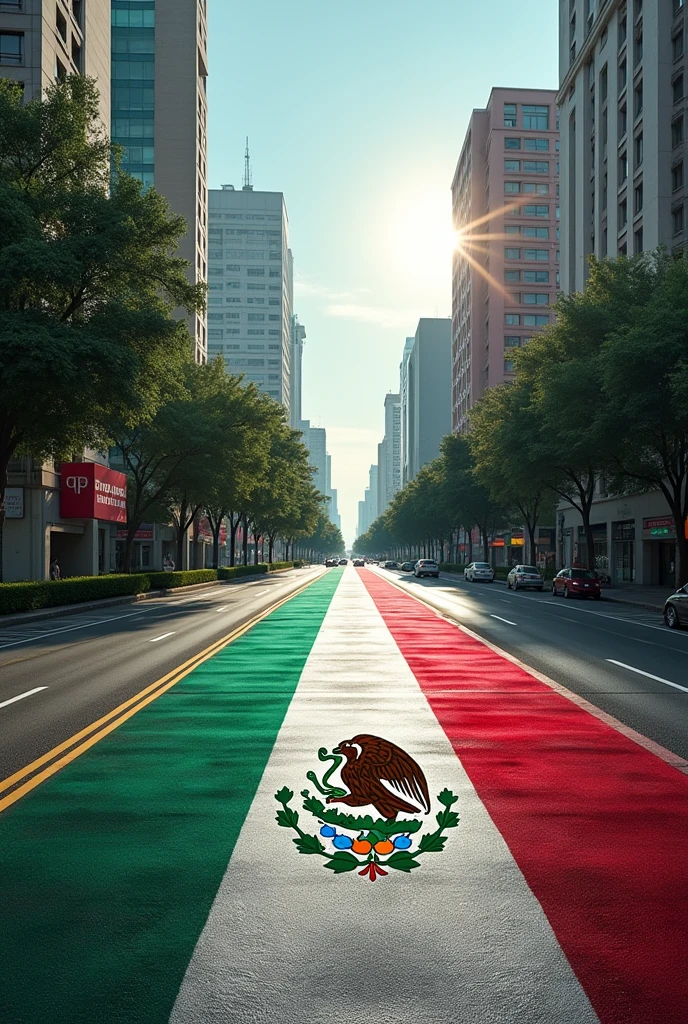 Mexican flag on roads or billboards
