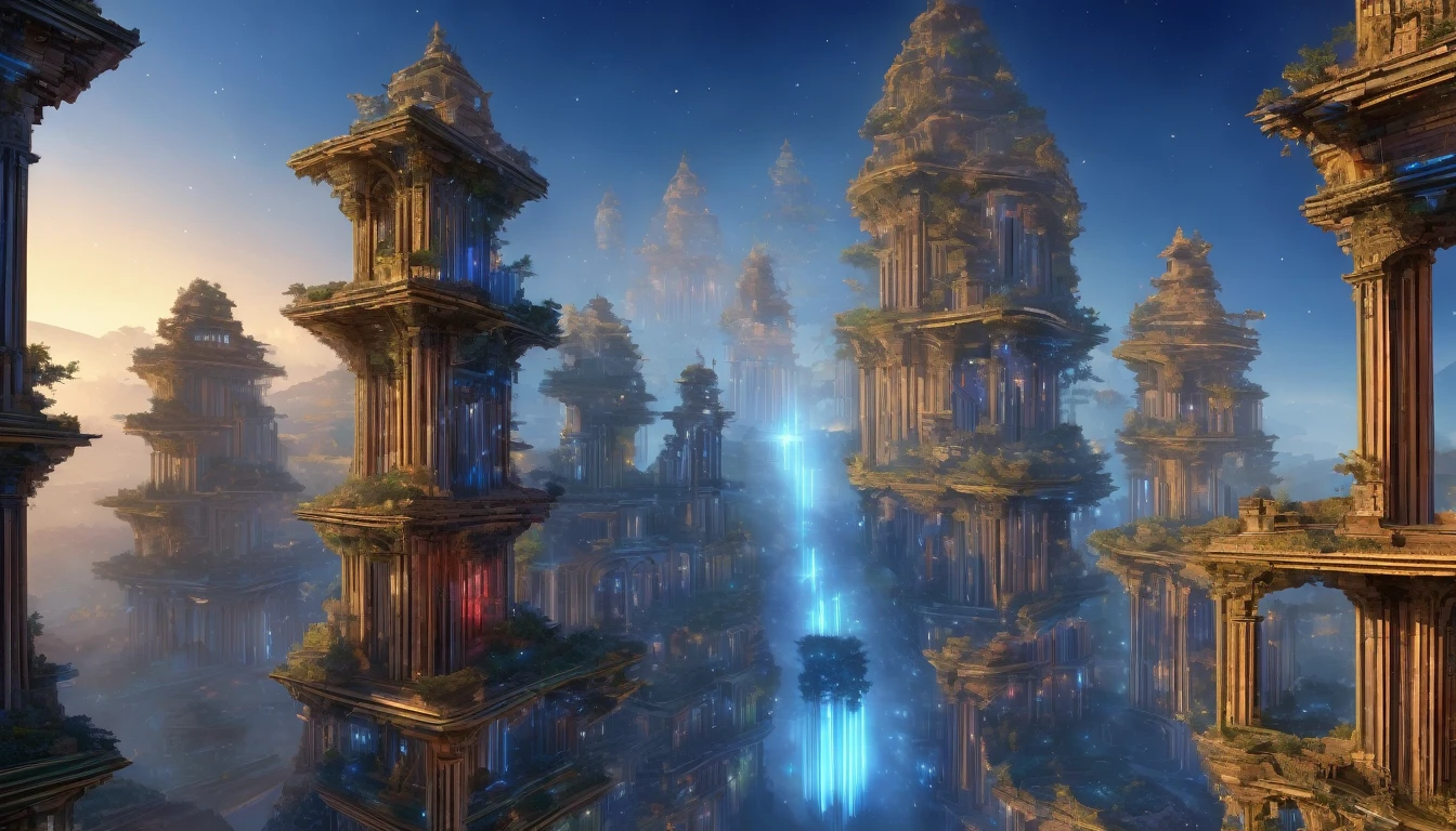 score_9, score_8_upper, score_7_upper,(((ruins))),現代のruins,sf,(((blue))),,horizontal line,Morning Glow,Starry Sky,Streaks of Light,(masterpiece, Highest quality, Highest quality, Official Art, beautifull, beautiful:1.2,Ray Tracing),Very detailed,Blue tones,Very detailed, (Fractal Art:1.3), Most detailed, High resolution, Impressive visuals, (Dynamic Stripes, Light trail:1.2), Vibrant colors ,Detailed Images