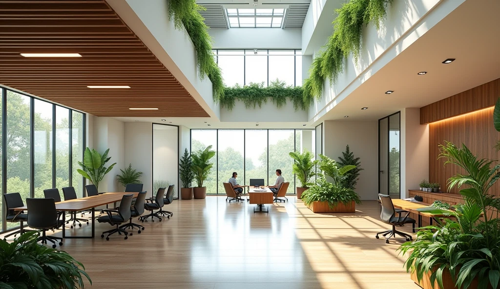office design ideas architecture and interior design
Here are some office design ideas that focus on architecture and interior design, aiming to create an efficient, creative and comfortable working space for employees:
1. Overall concept
Open and airy: Create an open space with interconnected working areas, optimizing natural light and fresh air.
Designate areas: Divide the office into clear areas: working area, meeting area, relaxation area and reception area.
2. Interior design
Flexible desks: Use height-adjustable desks so employees can work sitting or standing.
Ergonomic chairs: Choose ergonomic chairs to create comfort for employees throughout working hours.
Smart shelves and storage cabinets: Design shelves for documents and storage cabinets that can be moved easily, helping to save space.
3. Meeting and discussion area
Multi-purpose meeting room: Design meeting rooms with modern technology, such as touch screens and video conference tables.
Open discussion area: Create small corners for informal meetings or brainstorming, with sofas and whiteboards.
4. Relaxation area
Cafe corner: Design a small coffee-making area with a few comfortable chairs, where employees can relax and socialize.
Chill-out area: Install sofas, bean bags and entertainment games such as game consoles or books so employees can relax during breaks.
5. Use green plants
Plant plants in the office: Use green plants to clean the air and create a feeling of closeness to nature. You can place green patches in different areas or use climbing plants for decoration.
Small garden: Create a small garden on the terrace or balcony to help employees have a space to relax and regenerate their labor.
6. Lighting and Color
Natural Light: Take advantage of natural light by using large windows and glass doors.
Rich Color: Use a bright but not too bright color palette to create a fun, creative and motivating feeling for employees.
7. Creative in Decoration
Paintings and Art: Hang up artwork or pictures relate