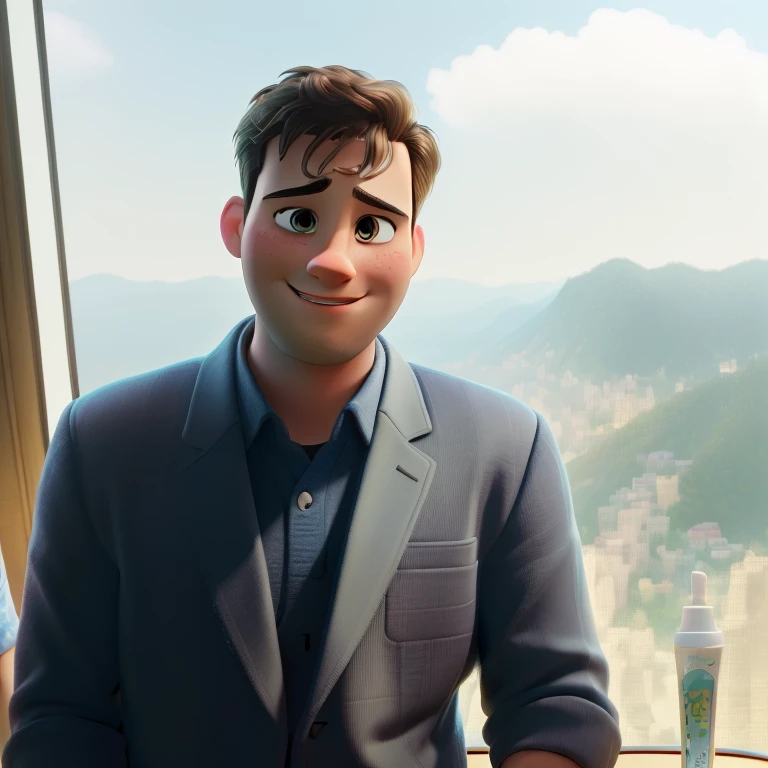 (best quality,highres,masterpiece:1.2), Disney Pixar style couple in a theater, ultra-detailed, (realistic,photorealistic,photo-realistic:1.37), vibrant colors, theatrical lighting