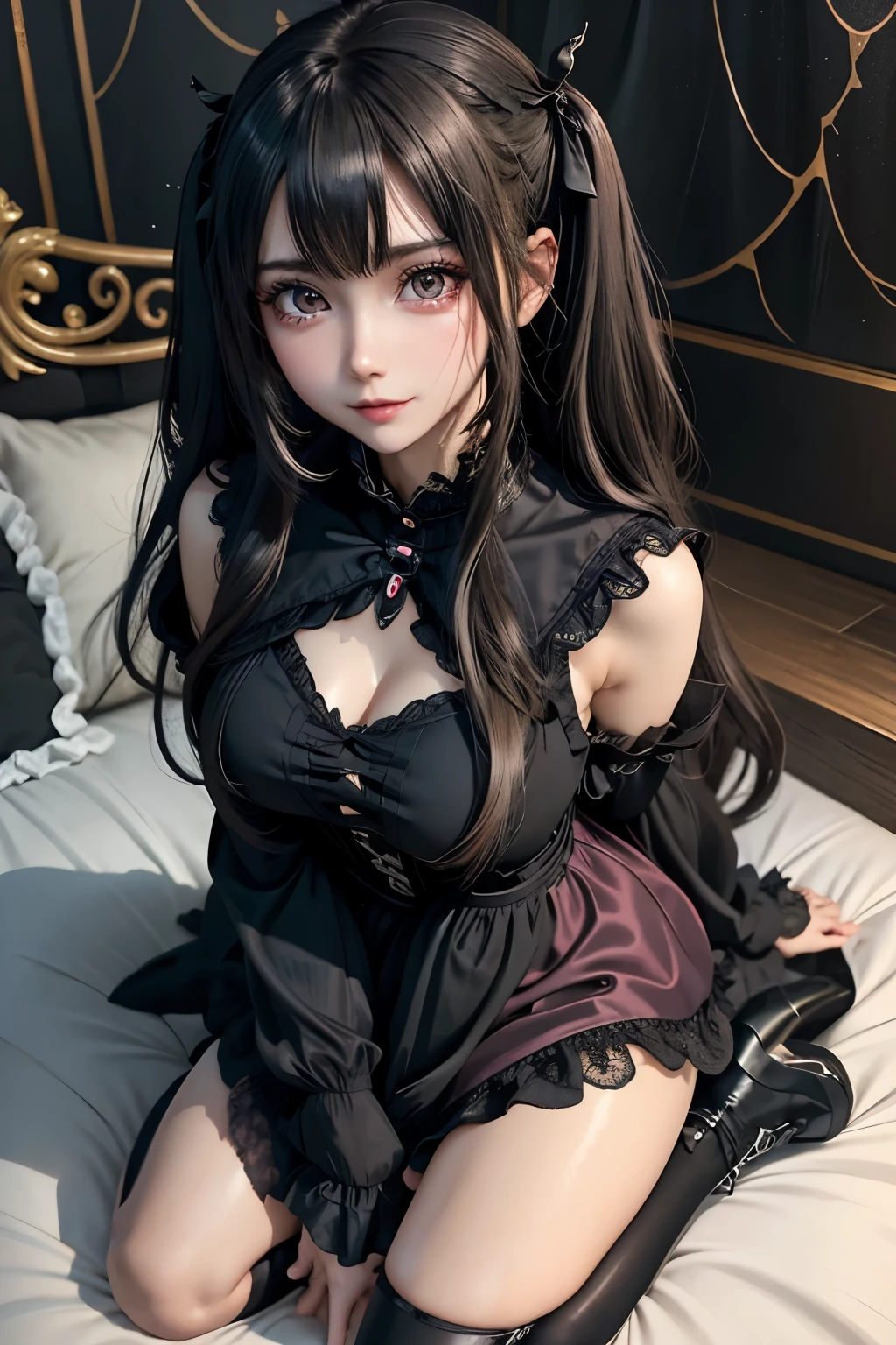 ハードなDark Gothicメイク、Black dark eyeshadow、sad、Good skin radiance、Dark Gothicメイク、Dark smile、palace、The beauty of fragrance、24-years-old、Expressions of intense sexual pleasure、Embarrassed look、Dark Gothic、Highest quality、Expression of sexual pleasure without pain、Drunk face、Purple maid outfit、mysterious、noble、Loving smile、Twin tail hair、Right eye is blue、Left eye is red、Super tempting pose、Platform heel shoes、Heavy makeup、Gothic Clothing、Silver Hair、Long Hair Straight Hair、Cute Gothic Dresses、Beautiful Face、Elegant face、Attractive face、Stained glassの背景、Chest glistening with sweat、The room is dark、goth long dress、Bell Sleeves、Wizard Sleeve、Decadent look、Sexually excited expression、Wet shiny thigh water、Thighs that are wet and shiny with oil、Background of a room full of roses、Sad look、Rose Maiden、The embroidery is pink、The dress has pink embroidery.、Thigh-high socks、Knee-high socks、Gentle expression、Dark black eyeshadow、Stained glassとバラの背景、Thighs are a little thin、Female Duo、Female couple、dark church background、Stained glass、Black metal world、Dark Castle、Dark Room、Slender body、gothic long dress、Victorian dress、Small breasts、The bed is covered with roses、Her thighs are shining with sweat、My body is wet and shiny、There is a lot of glitter on the thighs、I am sweating、My thighs are sticky with sweat.、My thighs are glistening with sweat、My whole body is sweaty and shiny、I sweated a lot.、My thighs are sweaty、My wet thighs are glistening with sweat.、There is a lot of sweat shining all over my body、Slender body、I rest my head on the pillow、Sleeping in bed、Beautiful legs、Outstretched legs、Lying in bed、Lying on your back in bed、On all fours、Knee Up、Kneel、Put your arms behind your back、Kneeling on the bed、Super beautiful straight hair、Straight hair to the ends、Straight Perm Hair、Show off your glamorous thighs、Sit on the bed、Ass on the bed、Sitting with legs wide apart、Thighs are a little glamorous、Playing the cello、Have a cello、Playing the cello gracefully、facial expressions during masturbation、