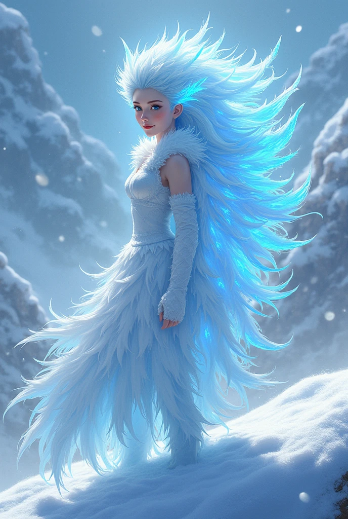 Title: "Frostborne Elegance" Atop a majestic snow-capped hill, the tranquil setting provides a breathtaking backdrop for a captivating scene. A stunning girl, exuding an aura of ethereal beauty, stands with grace and poise. As she lifts the enchanted ring, a transformation begins to unfold before the viewer's eyes, each detail adding to the mesmerizing intensity of the moment. Her delicate eyebrows arch higher, framing her face with a sense of determination and mystique. The curve of her rosy lips transforms into a fierce grin, hinting at a strength that lies within. Her piercing blue eyes, once serene, now gleam with icy ferocity, reflecting a power that is both captivating and formidable. As the girl's body begins to shimmer, a cascade of crystalline scales emerges, catching the light in hues of cerulean and amethyst. Each scale seems to dance with its own inner glow, creating a mesmerizing play of colors that accentuates her transformation into an ice magic warrior. The intricate patterns of the scales add a layer of complexity to her appearance, hinting at a deeper connection to the elements she commands. In her stance, there is a sense of both elegance and strength, a blend of grace and power that defines her as a formidable presence in this frozen realm. The frost-kissed air seems to swirl around her, carrying with it whispers of ancient magic and untold secrets, further enhancing the mystique of the scene. As she stands atop the hill, bathed in the soft glow of the winter sunlight, the girl embodies a sense of otherworldly beauty and resilience. Her transformation into an ice magic warrior is a testament to her inner strength and determination, a visual symphony of drama and enchantment that captures the essence of a moment frozen in time. Authored by kyo8sai, this magnificent creation stands as a testament to the artist's creative prowess and was brought to life on 2024-08-22.The painting is signed 'kyo8sai' on the edge. "Frostborne Elegance" is a visual mas