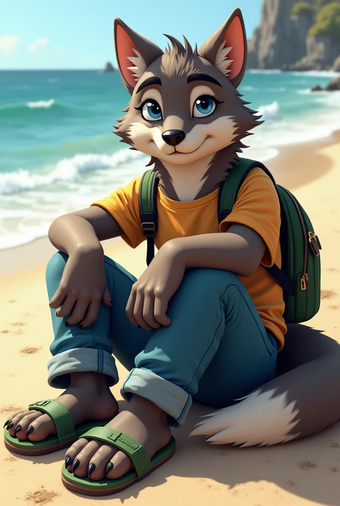 Larry (Zveropolis), wolf, gray fur, (brown body:1.3), beautiful blue eyes, Zveropolis, dressed,t-shirt,jeans,green sandals heels foot job, cum penis, with a focus on feet for dogs, wolf, Detailed fur, male, Anthro, paw pads, finger claws,holding a backpack,At the viewer, 5 fingers, paws, 4 toes , is sitting, beach, rest, sea, sand, close to the camera,long jeans, sandals heel,foot-fucus
ПЕРЕРЫВ от Nextel, for dating, by xenoforge, (difficult, high detail, Film photography, soft focus, RAW, close to the camera, good mood smile positive,
Photorealism, realistic, photorealistic,digital style, subsurface scattering,
masterpiece, Best quality, ultra realistic, 8K)