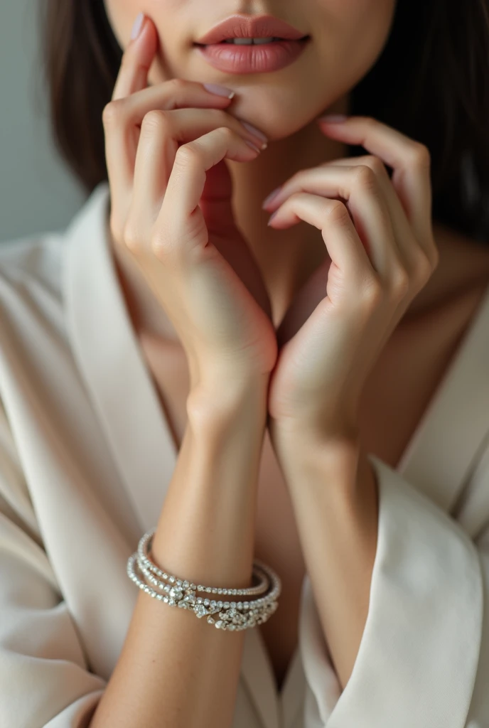 Woman&#39;s hands with bracelet