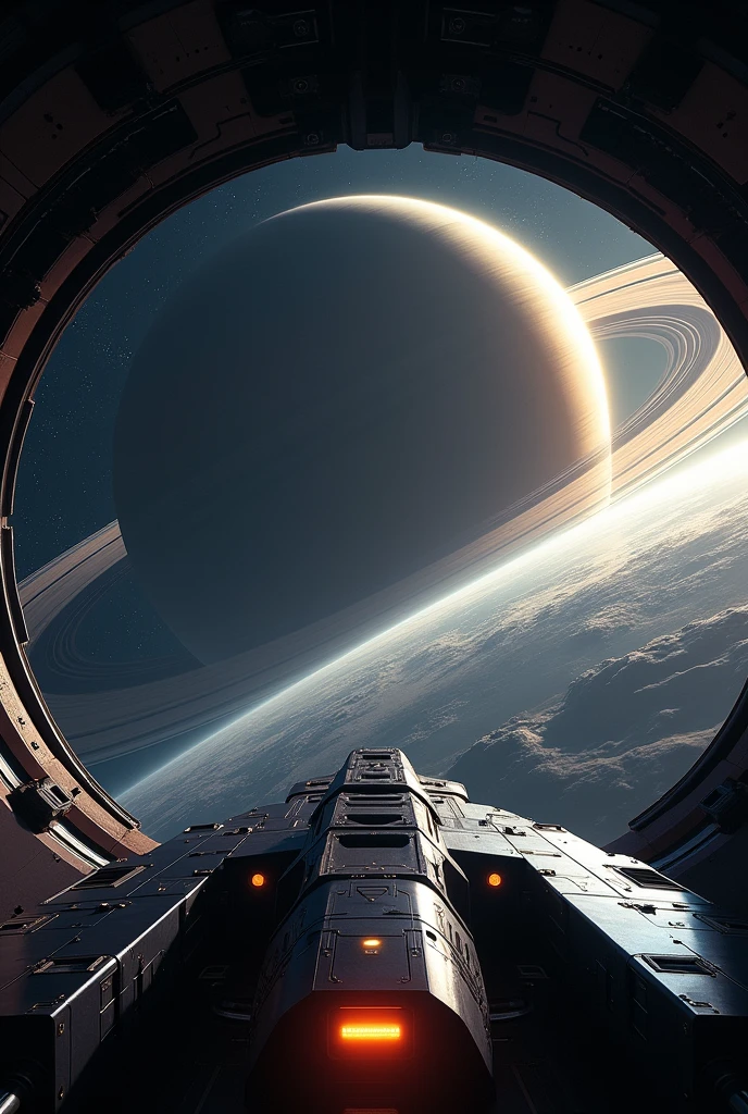 Realistic image of a light-speed trip to Saturn.