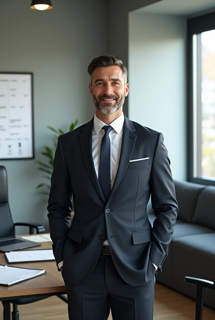 a successful businessman with several clients