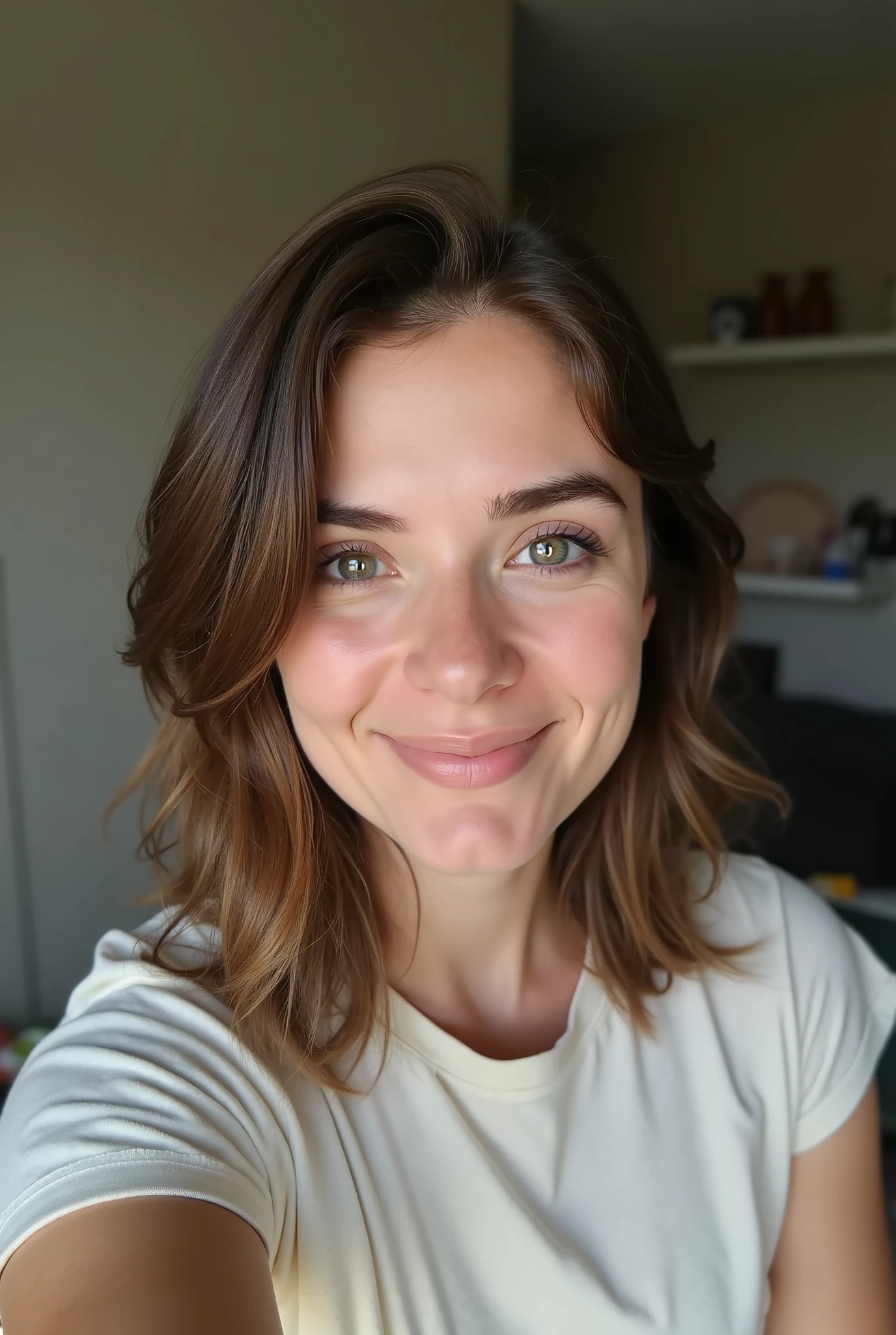 IPHONE SELFIE OF A WOMAN, SNAPCHAT PHOTO,2018 CASUAL OUTFIT