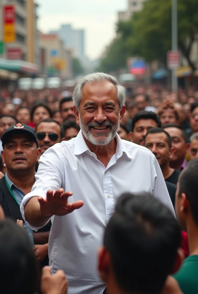 Put President Amlo greeting the street
