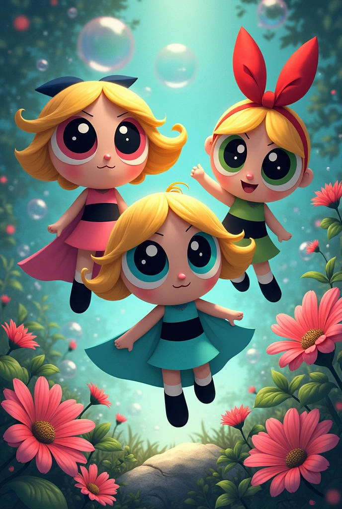 Blossom, Bubbles AND Buttercup drawing by Seb McKinnon
