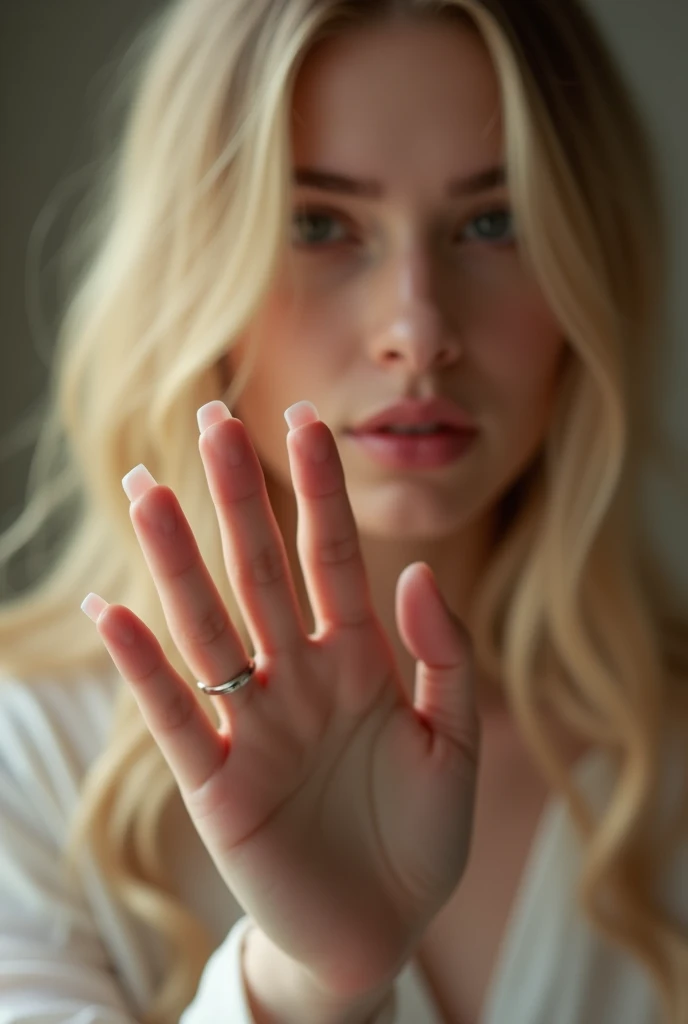 Blonde woman's hand