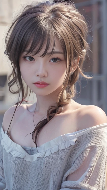 Highest quality,masterpiece,Ultra-high resolution,(Realistic:1.4),One person,shoulder,Charm,Looking into the camera,