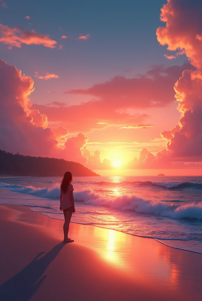 a sunset at beach