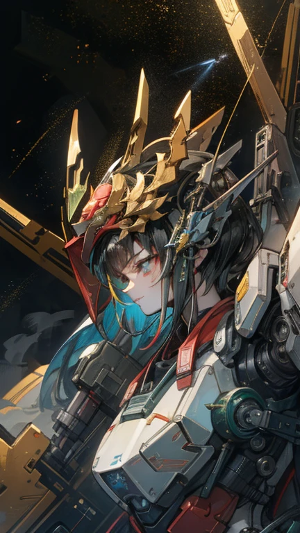 (((masterpiece))), (((Highest quality))), ((Very detailed)), (Highly detailed CG illustrations), ((Very delicate and beautiful)),(From the side),Cinematic Light,A girl climbs into the cockpit、Black Hair、long、Boarding a small spaceship,In the cockpit,Starry Sky, Big Clouds,colored glaze,Golden Universe,Space Station、Preparing for takeoff、Spacesuit、Aiming for Andromeda、Toa Heavy Industries decals、Lonely smile,Good luck,Close the hatch,Complex Instrumentation、White Mask