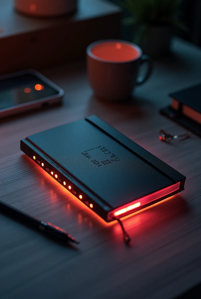 Creative notebook cover, innovative and authentic with led lighting