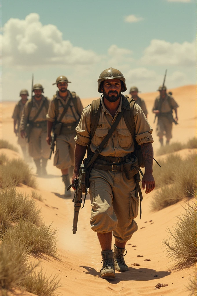 Some hungry soldiers desperate to find a lagoon