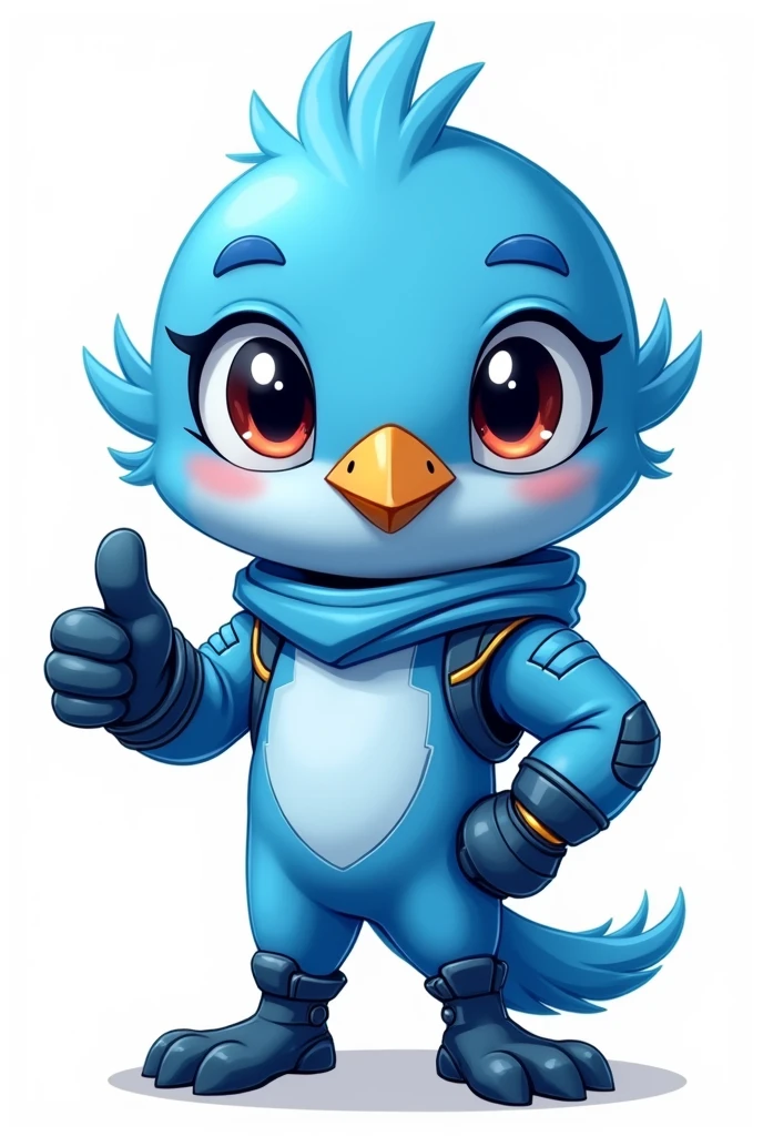 a cartoon character of a blue bird, app design, cyber suit, based on child's drawing, dd, transparent background, cryptocurrency, advanced digital chibi art, an eagle, plush mascot, sparky, humanoid form, artist interpretation, computer drawing, test screen, cryptopunk, toddler, the argo, adorable design, without background, cardboard cutout, locklegion, thumbs up