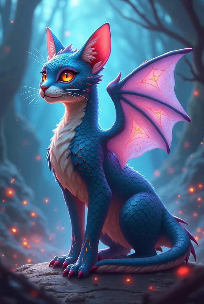 Create for me half cat half dragon nft style