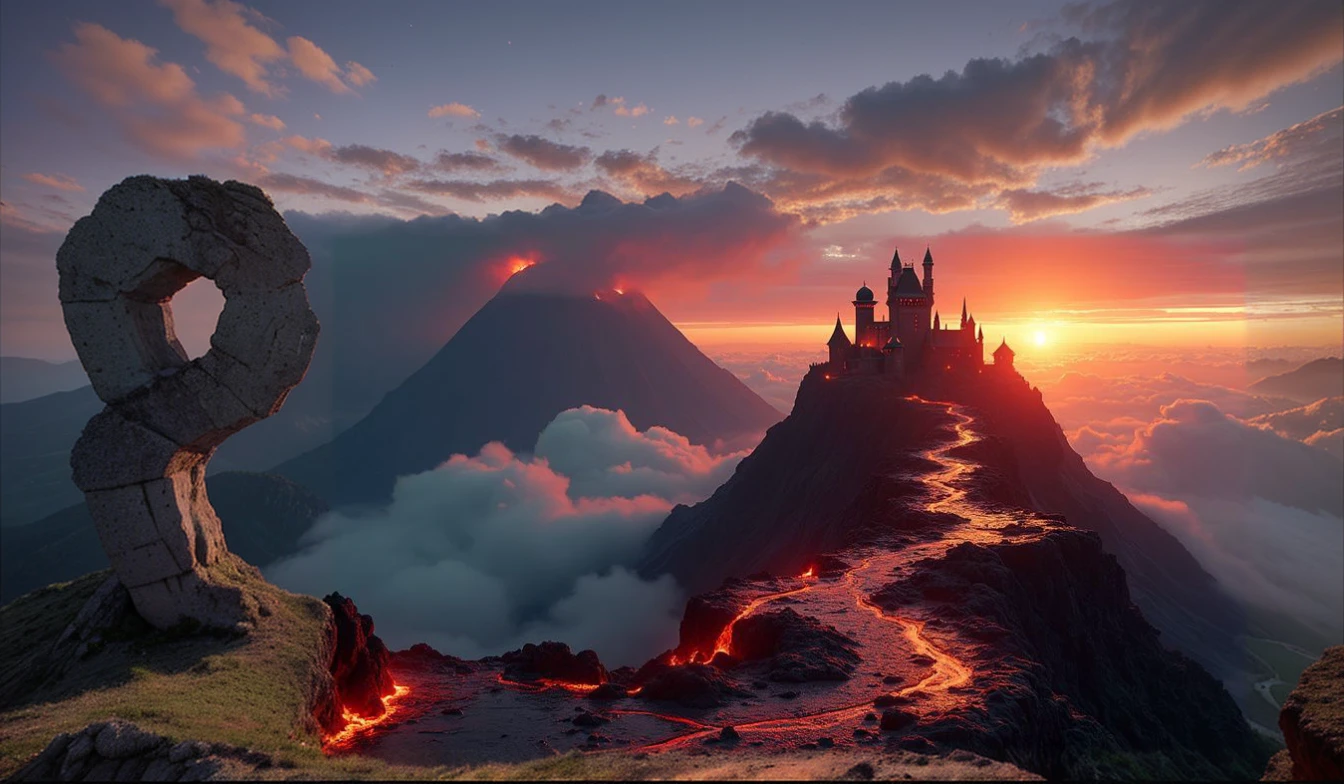 fantastic landscape, at sunset