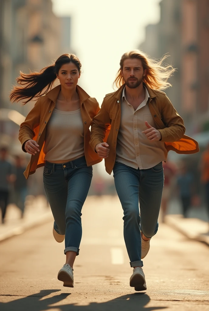 a couple are running