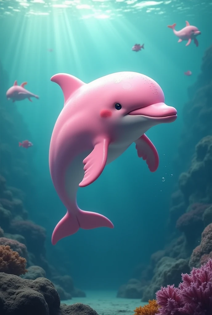 Realistic pink dolphin