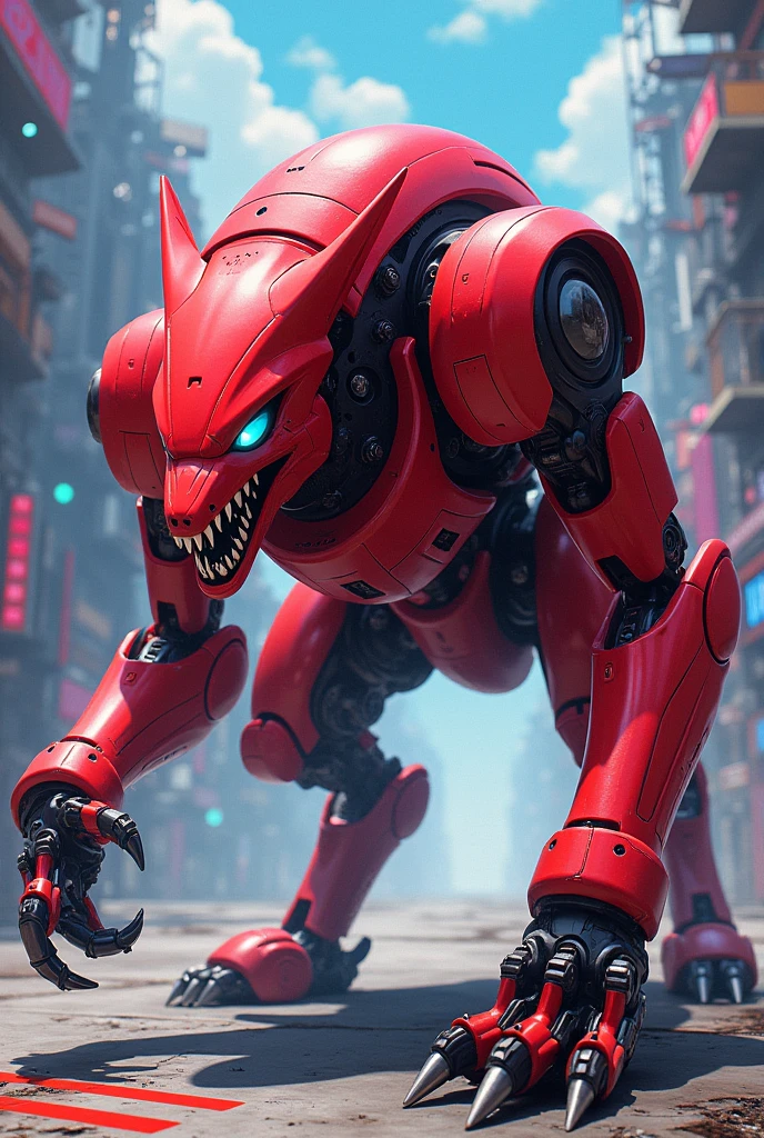 animal robot red anime