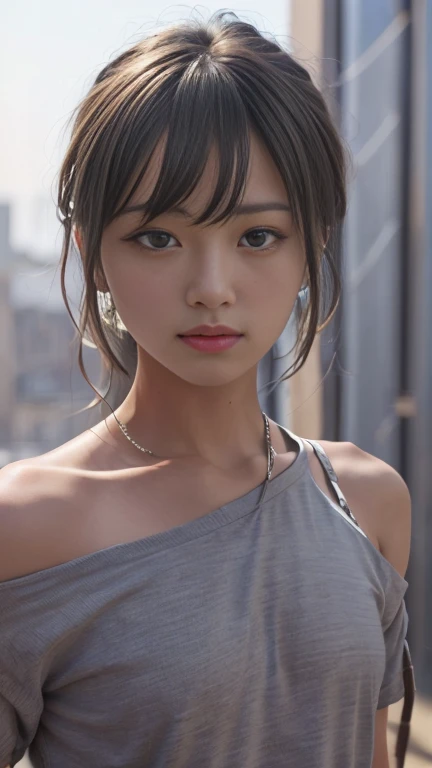 Highest quality,masterpiece,Ultra-high resolution,(Realistic:1.4),One person,shoulder,Charm,Looking into the camera,