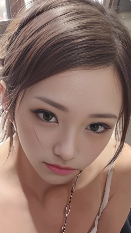 Highest quality,masterpiece,Ultra-high resolution,(Realistic:1.4),One person,shoulder,Charm,Looking into the camera,
