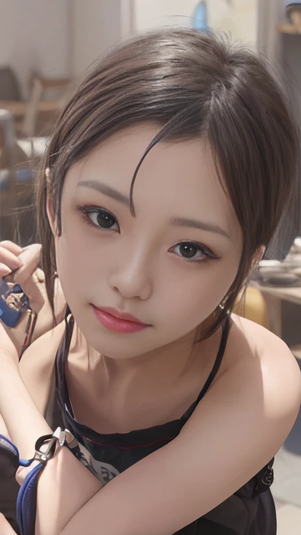 Highest quality,masterpiece,Ultra-high resolution,(Realistic:1.4),One person,shoulder,Charm,Looking into the camera,