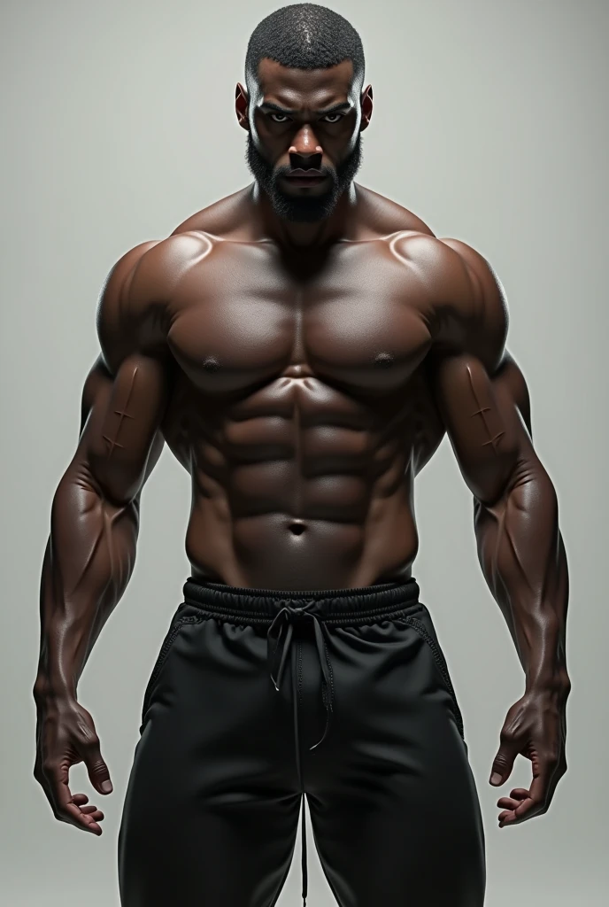 Naked muscular black man