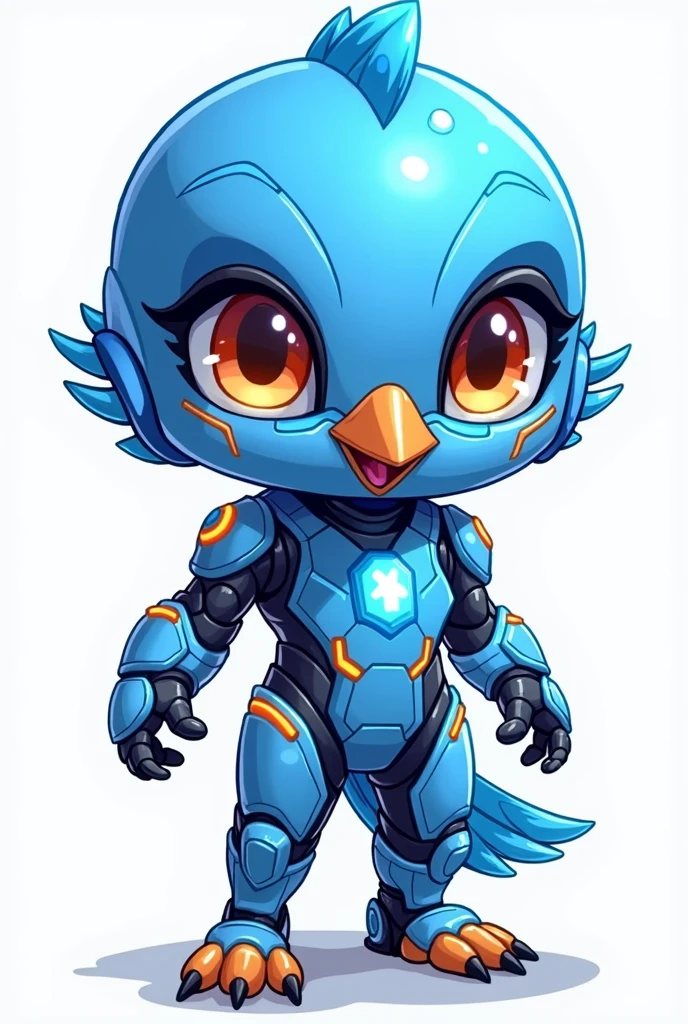 a cartoon character of a blue bird, app design, cyber suit, based on child's drawing, dd, transparent background, cryptocurrency, advanced digital chibi art, an eagle, plush mascot, sparky, humanoid form, artist interpretation, computer drawing, test screen, cryptopunk, toddler, the argo, adorable design, without background, cardboard cutout, locklegion