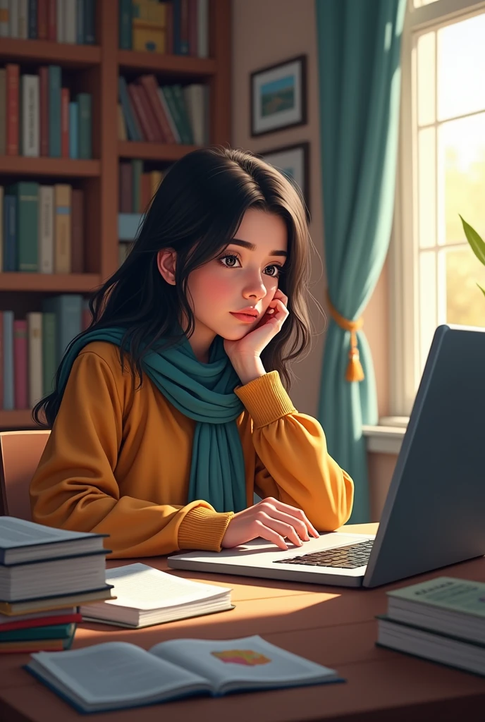 Kazakh girl preparing to UNT exam, study Geography with couse Geonline by Damir Samarkhanov
