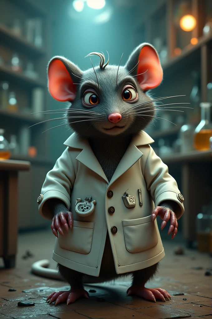 Mole in evil scientist's coat