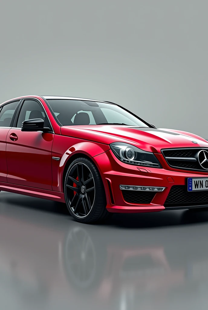 Mercedes Benz W211 Color Red with some black parts and registration number WJN 030