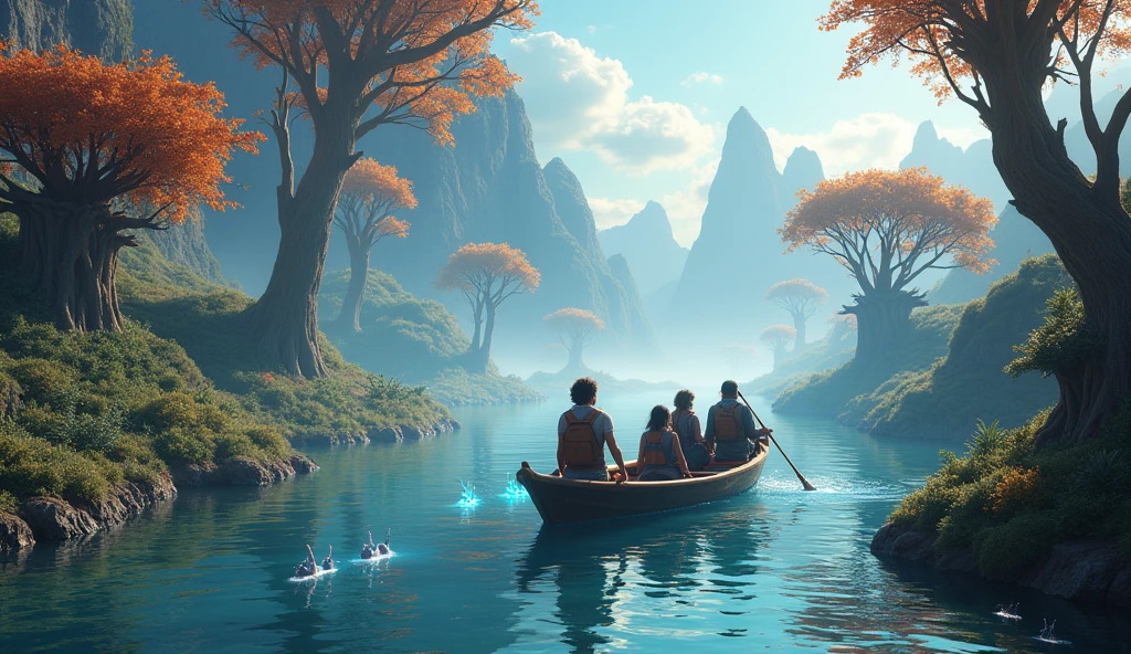movie「Flying River」Create an image of the characters in