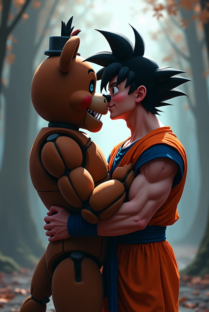 Fredy of fnaf gay kissing goku