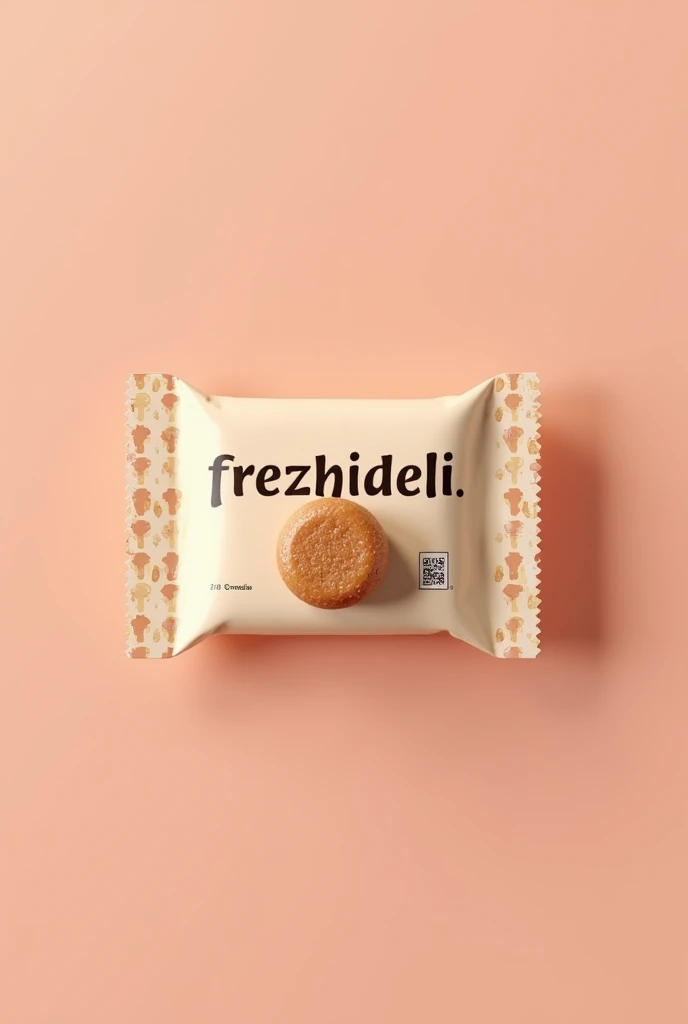 A BROWN-HUMED CANDY WITH A UNISEX PASTEL-COLORED WRAPPER WITH DESIGNS THAT SAY "FREZHIDELI"