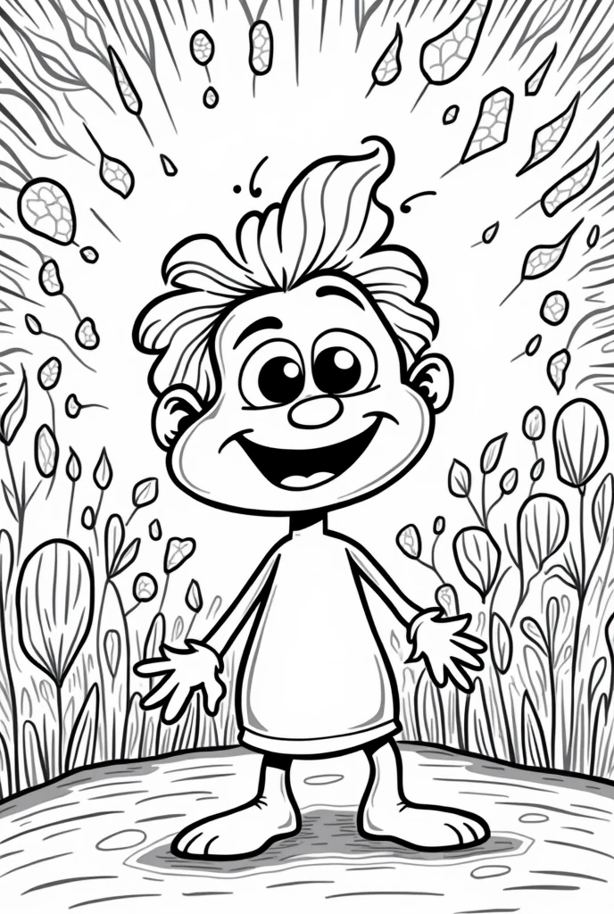 make a drawing for a 7 to paint (that is, in black and white ) by Victor Raul Haya de la Torre but only from the bottom up